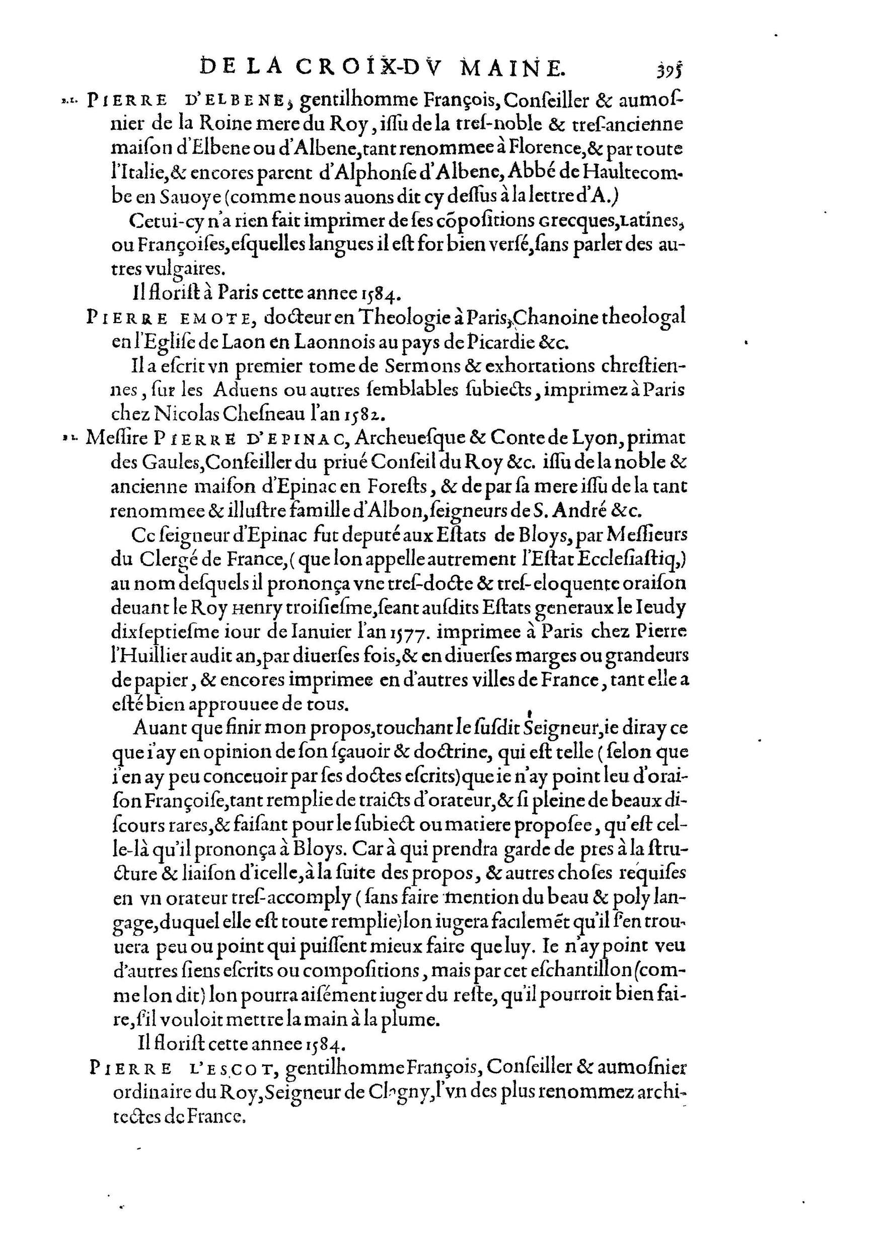 1584 - Abel L&#039;Angelier - Bibliothèques françaises - BnF