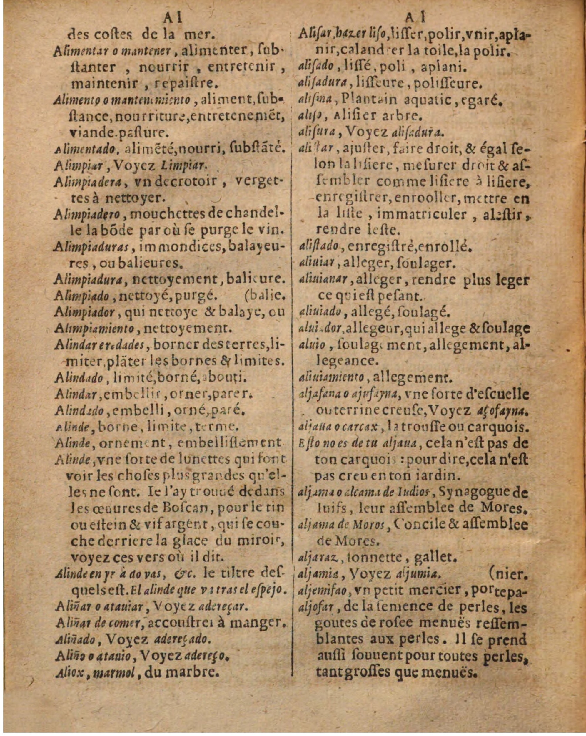 1625 - Hubert Antoine - Trésor des deux langues espagnole et française - Augsbourg