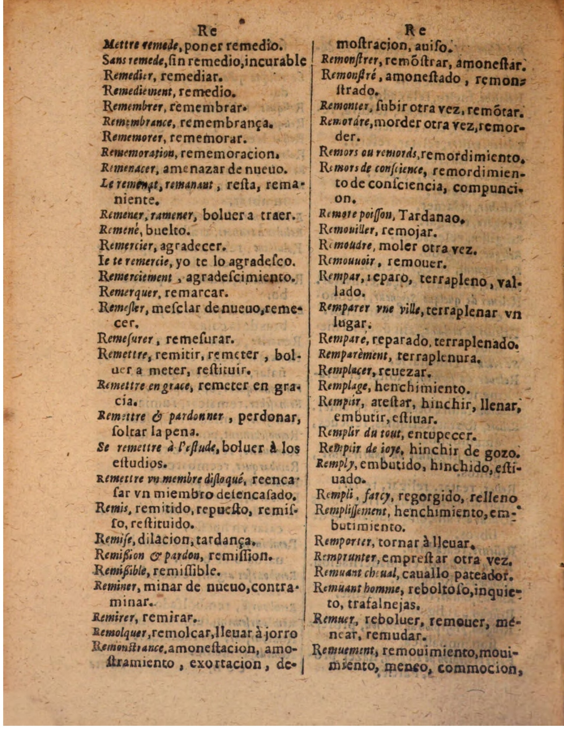 1624 - Hubert Antoine - Trésor des deux langues espagnole et française (Seconde partie) - BSB Munich