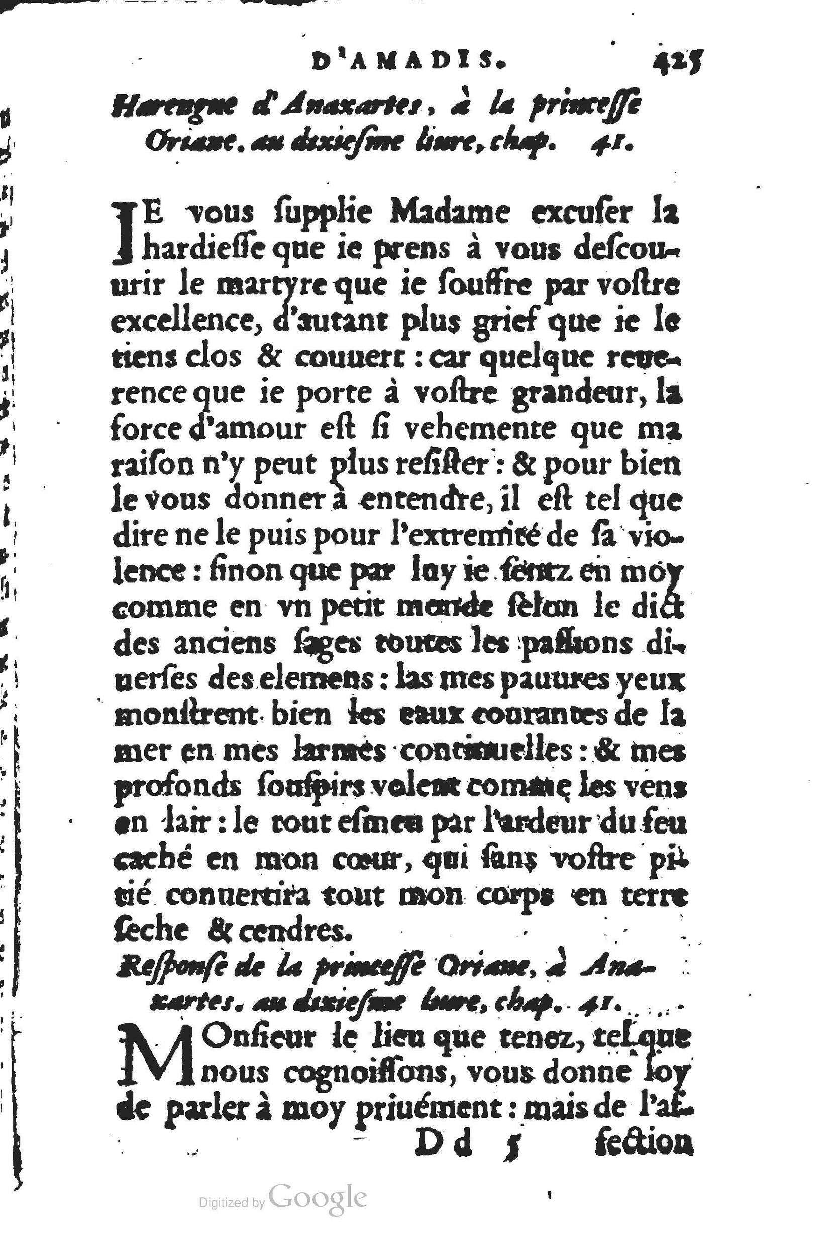 1560 - Jean d’Ogerolles et Gabriel Cotier Lyon - Trésor des Amadis - BSB Munich