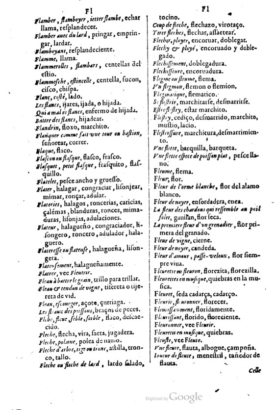 1621 - Adrian Tiffaine - Trésor des deux langues espagnole et française - BM Lyon