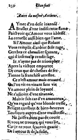 1623 - Jacques Cailloüé - Trésor ou recueil des chansons amoureuses - British Library