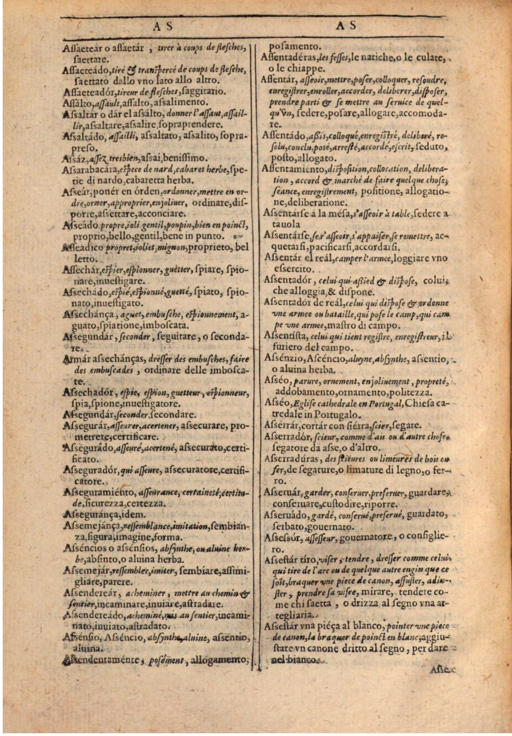 1609 - Philippe Albert et Alexandre Pernet - Trésor des trois langues française, italienne et espagnole (Première partie) - BSB Munich 1609 - Philippe Albert et Alexandre Pernet - Trésor des trois langues française, italienne et espagnole (Première partie) - BSB Munich
