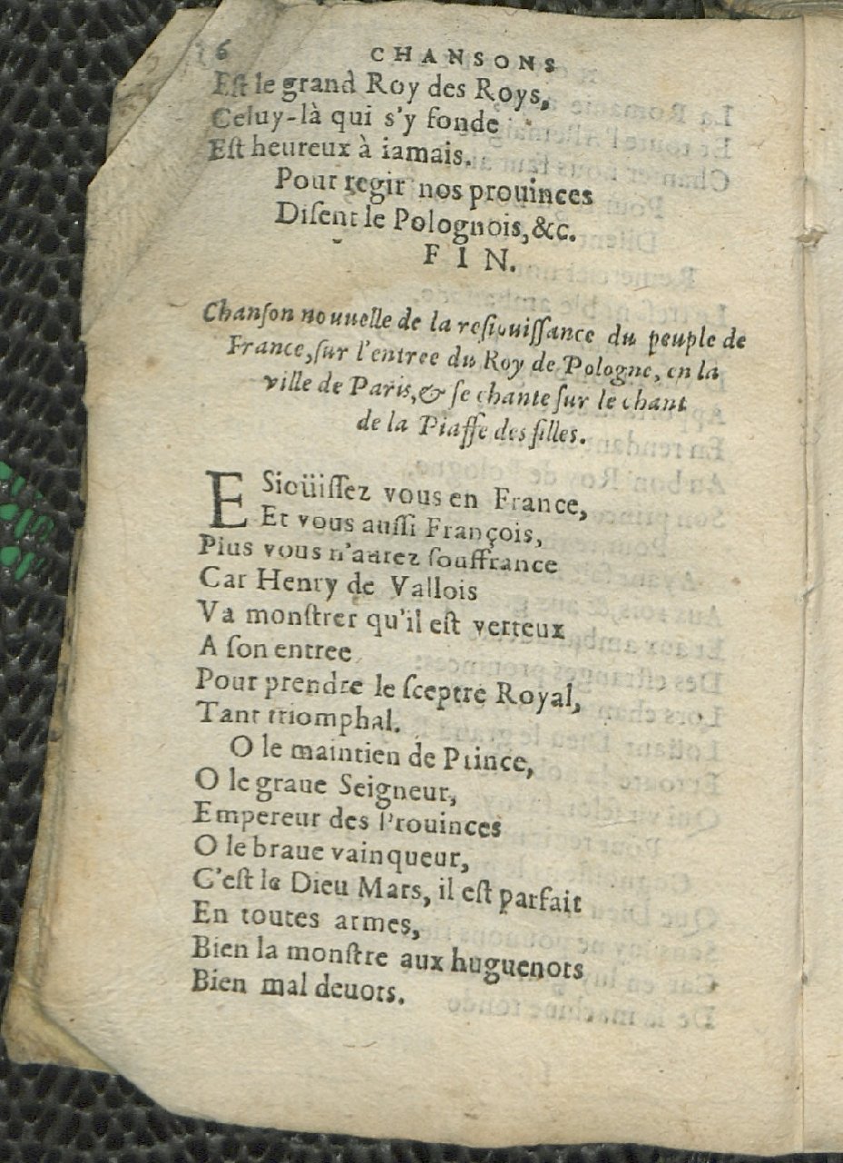 1575 - Pierre Brenouzet - Trésor de tous les recueils de chansons, tant amoureuses, rustiques, que musicales - Det KLG Copenhague