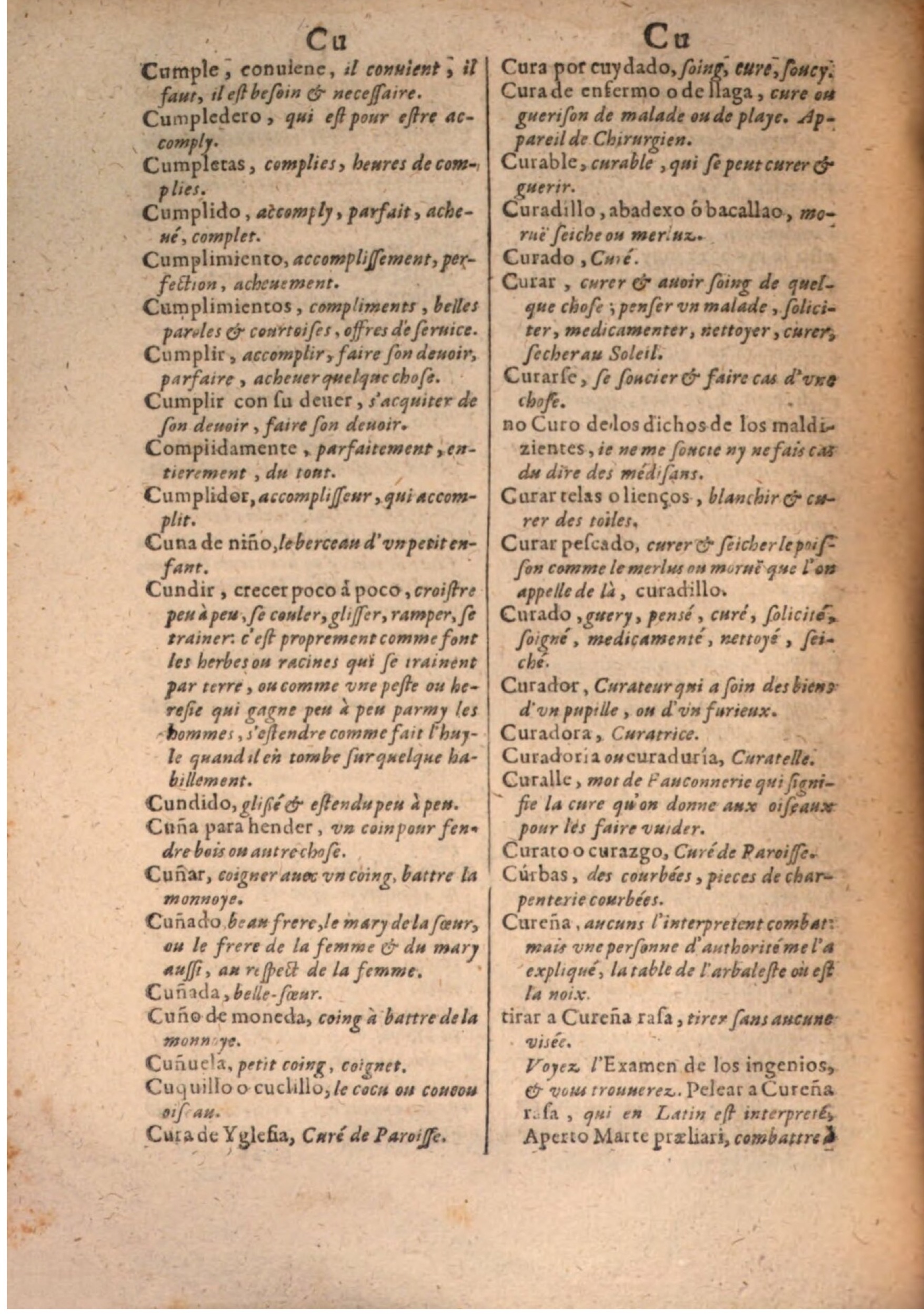 1645 - A. de Sommaville et A. Courbé - Trésor des deux langues espagnole et française - BSB Munich