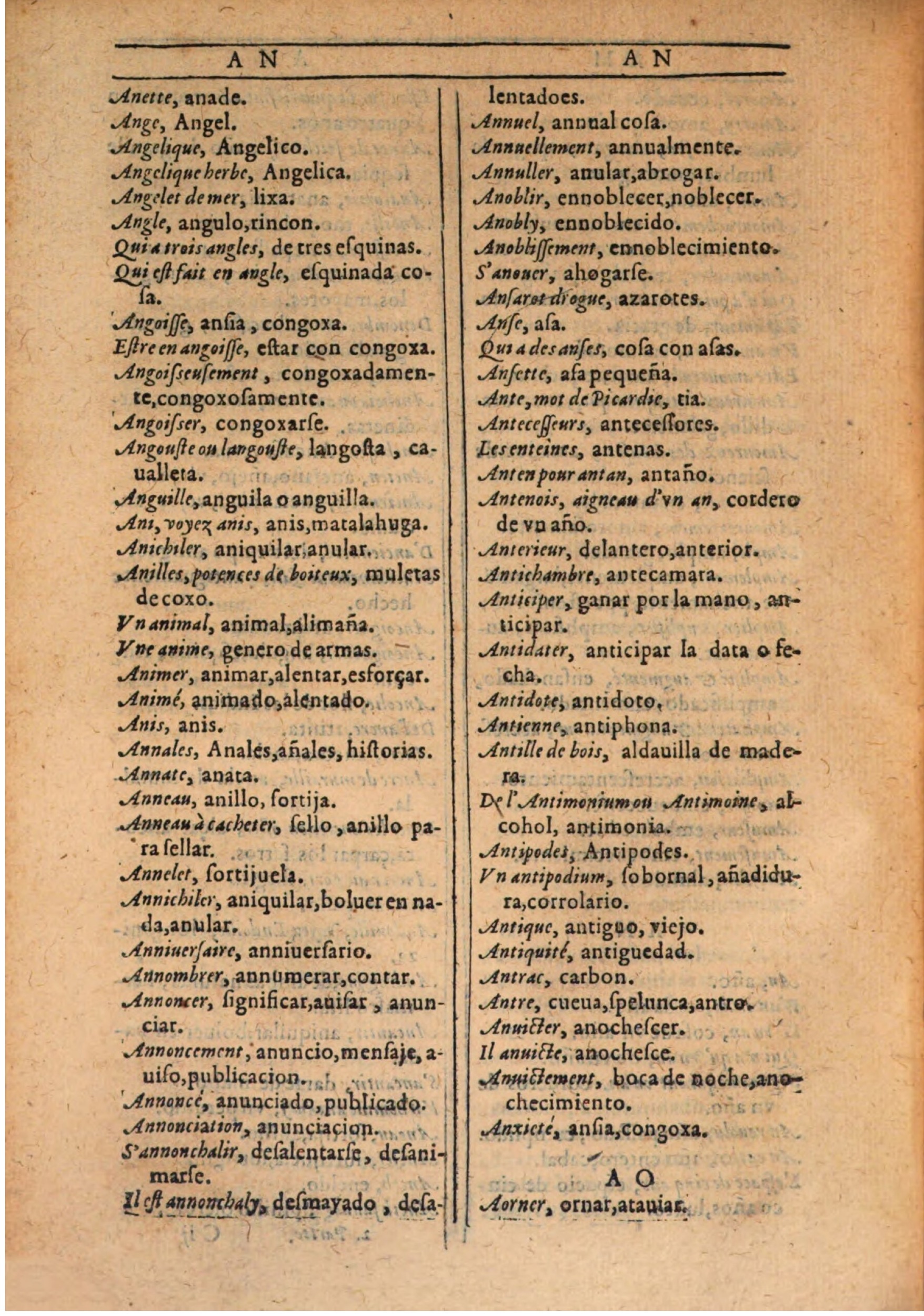 1607 - Marc Orry - Trésor des deux langues espagnole et française (Seconde partie) - BSB Munich