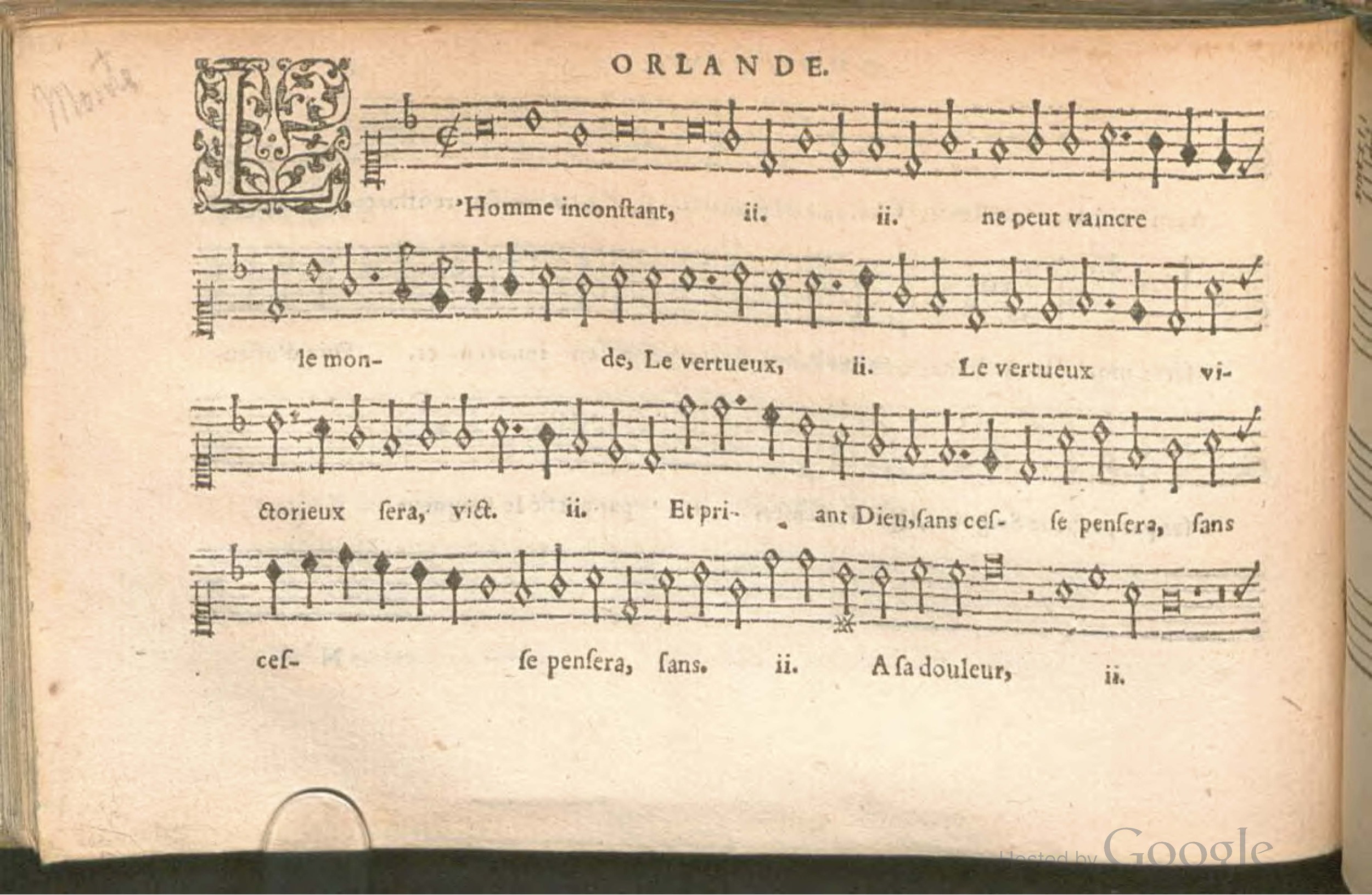 1576 - [Pierre de Saint-André] - Trésor de musique d’Orlande de Lassus Superius - BSB Munich
