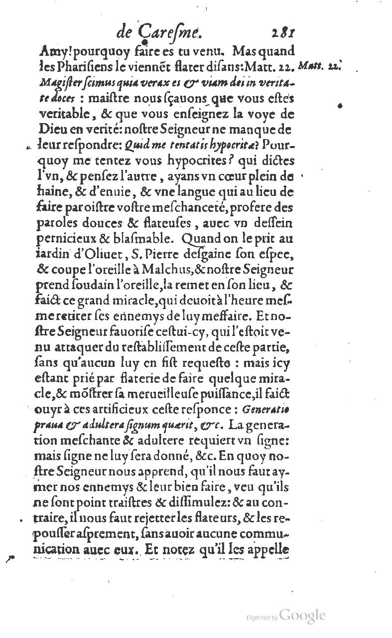 1607 - Nicolas Du Fossé - Trésor quadragésimal - T 01 - BM Lyon