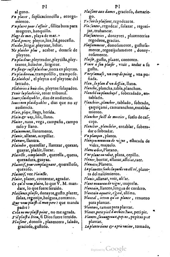 1621 - Adrian Tiffaine - Trésor des deux langues espagnole et française - BM Lyon