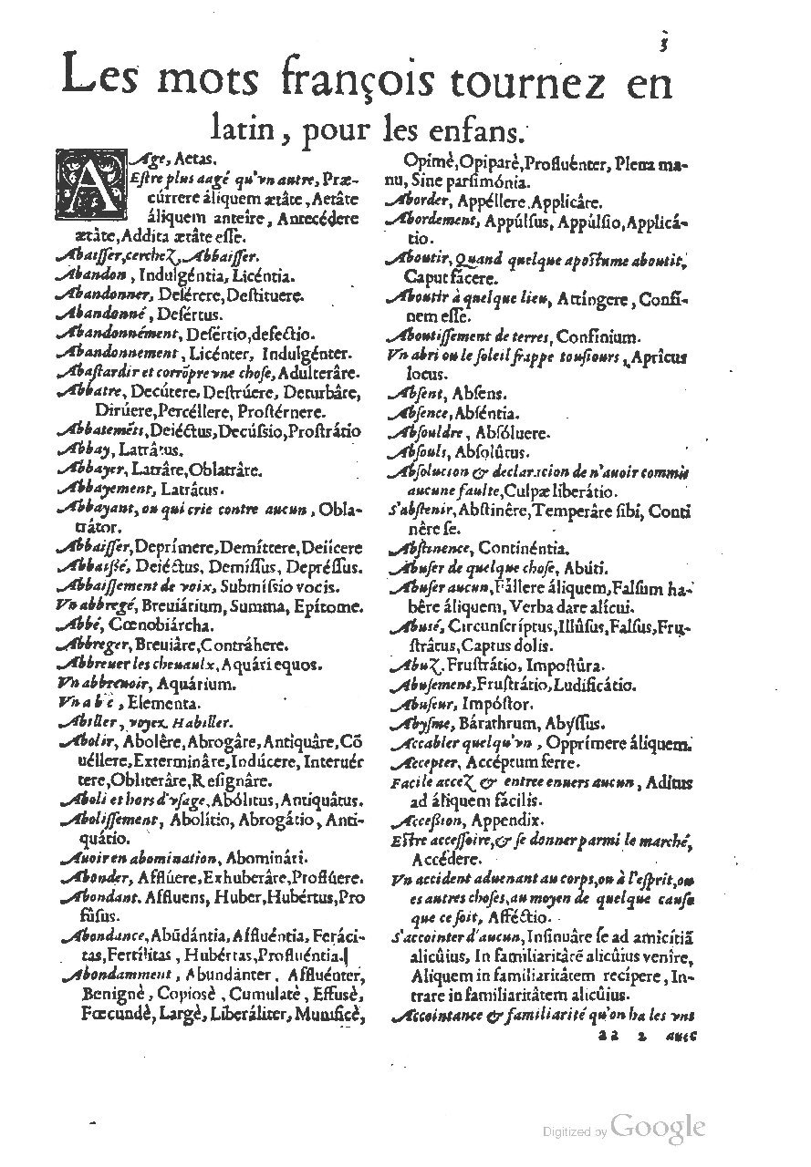 1558 - Guillaume Rouillé - Trésor des mots et traits français - BSB Munich