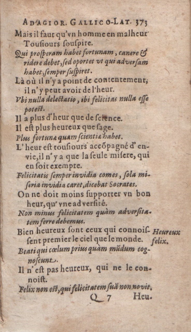 1612 - Dominicus Custos - Trésor des proverbes français  - Bibliopol-Olomuc