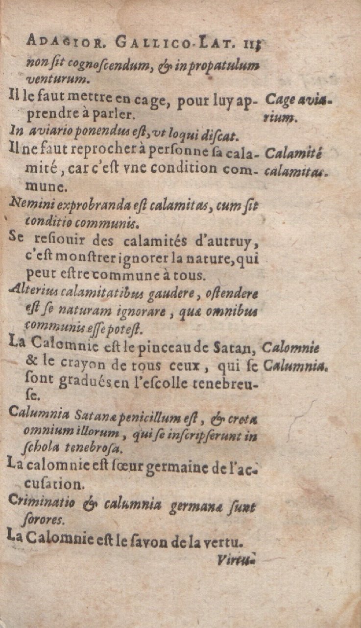 1612 - Dominicus Custos - Trésor des proverbes français  - Bibliopol-Olomuc