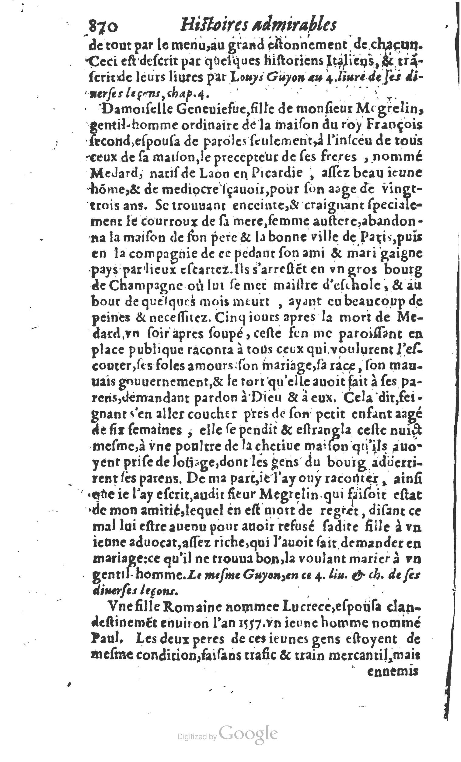 1610 - Paul Marceau - Trésor d’histoires admirables et mémorables - Princeton 1610 - Paul Marceau - Trésor d’histoires admirables et mémorables - Princeton