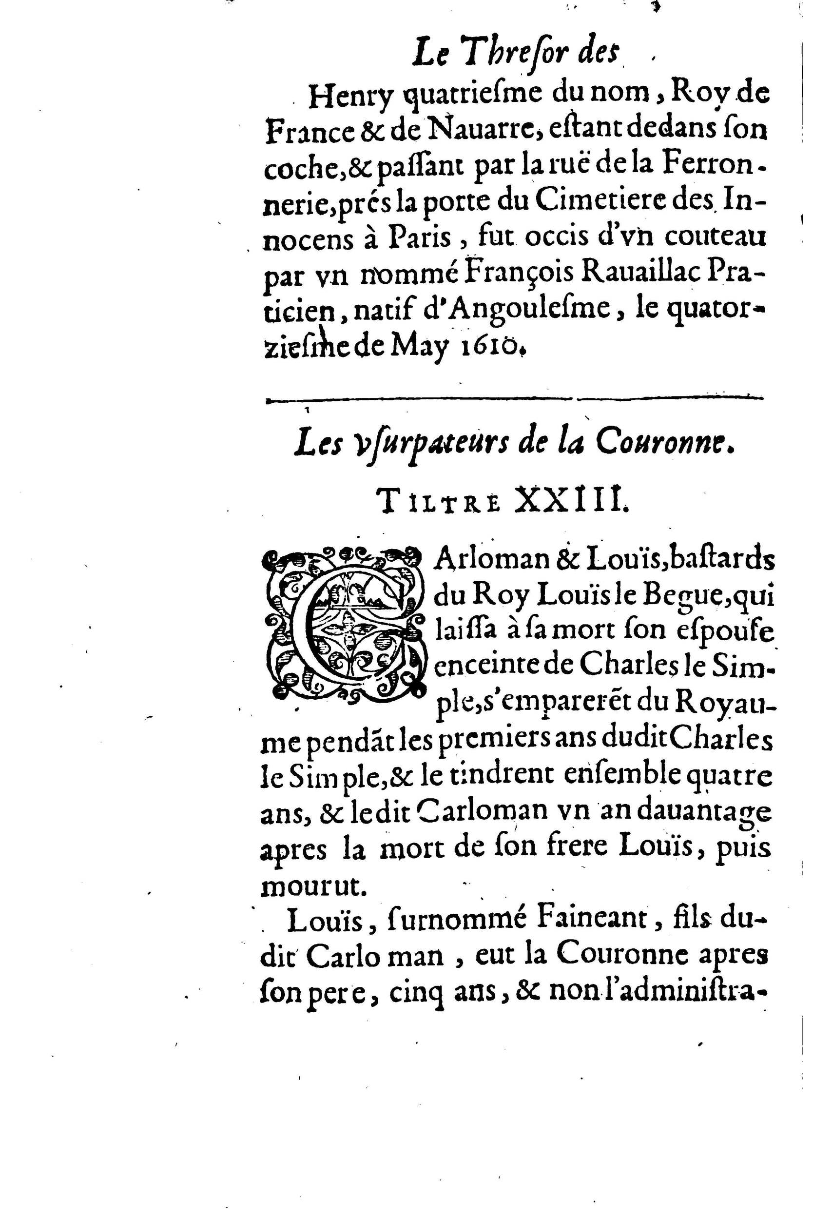 1633 - Jean Corrozet - Trésor des histoires de France - BM Lyon 1633 - Jean Corrozet - Trésor des histoires de France - BM Lyon