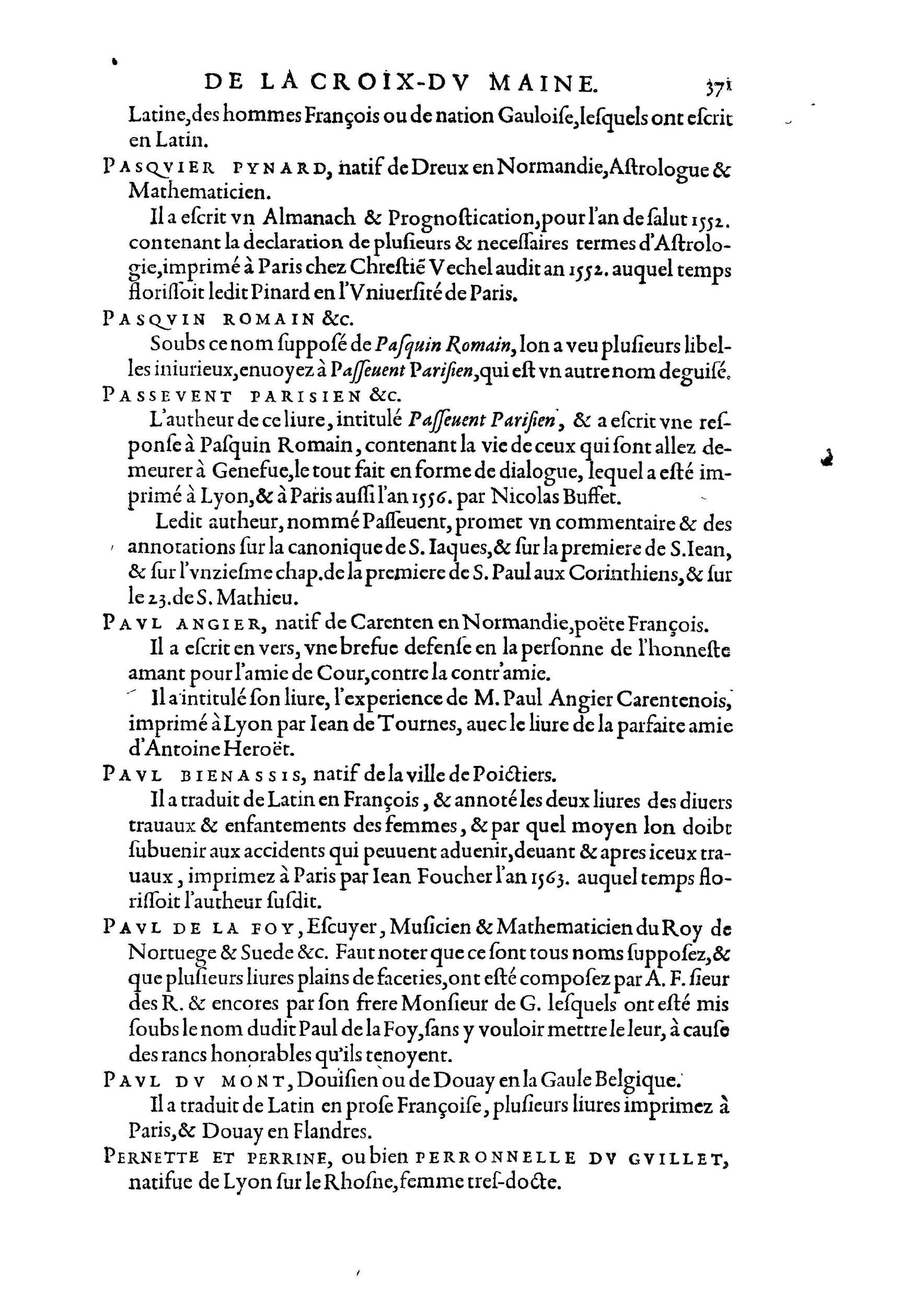 1584 - Abel L&#039;Angelier - Bibliothèques françaises - BnF