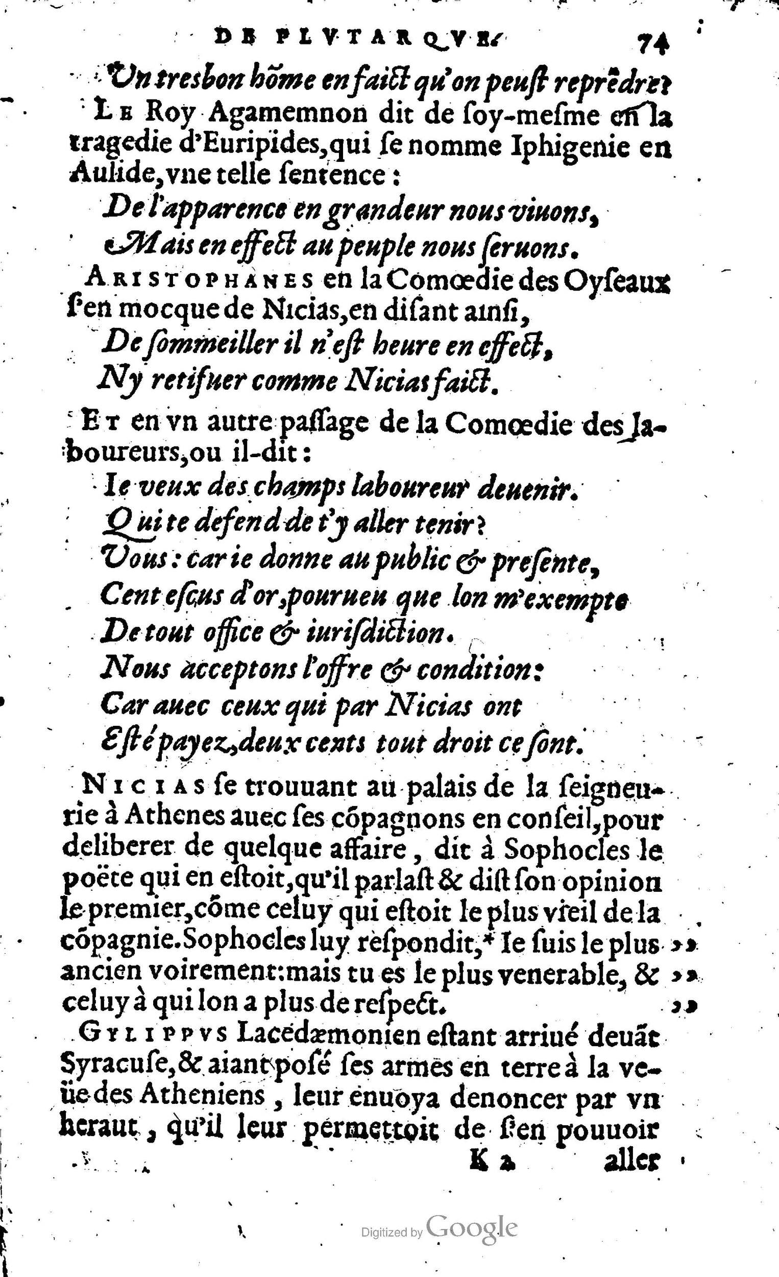 1568 - Willem Silvius - Trésor des vies de Plutarque - Anvers Plantin-Moretus