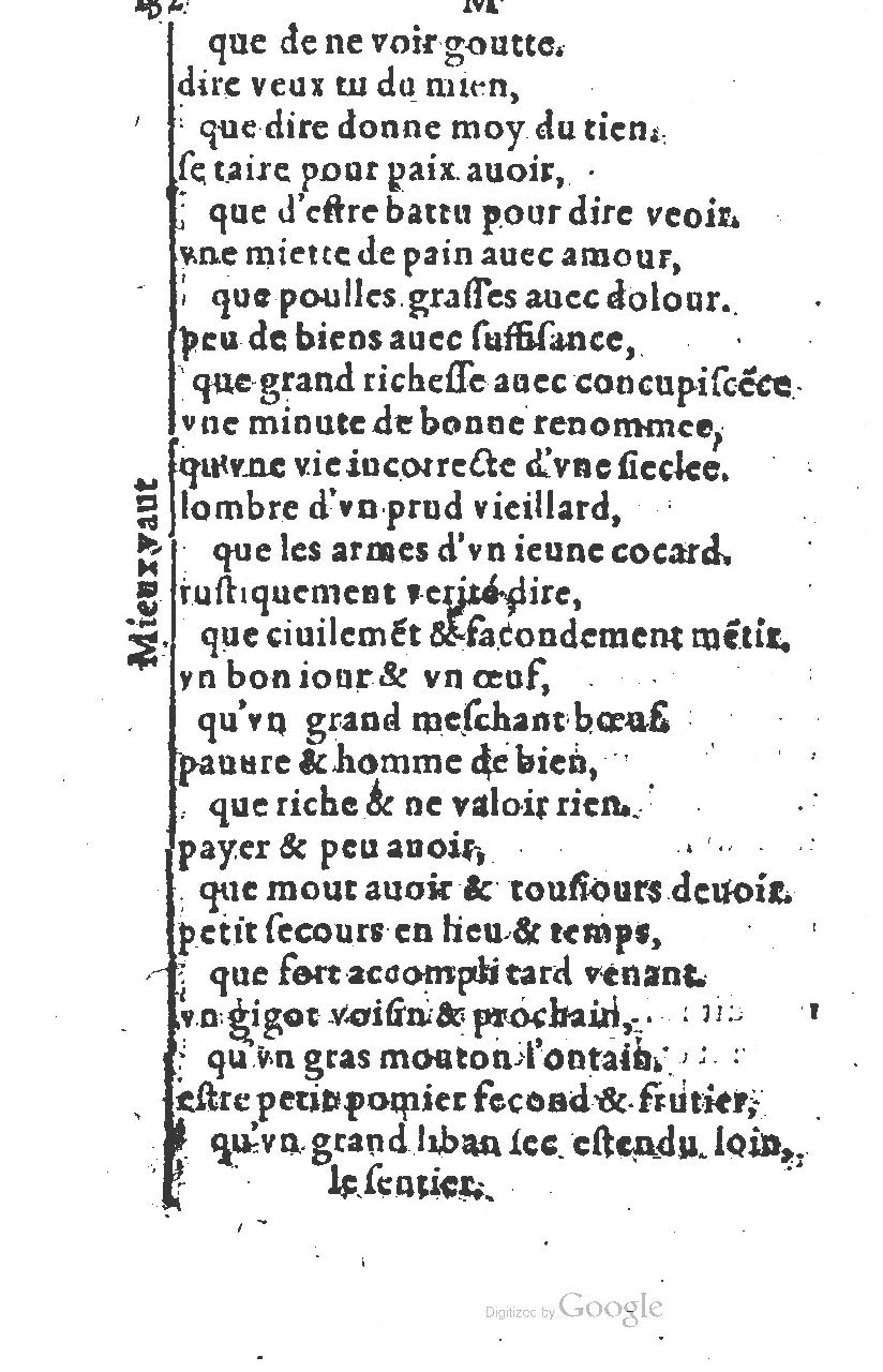 1581 - Nicolas Bonfons  - Trésor des sentences dorées - Princeton