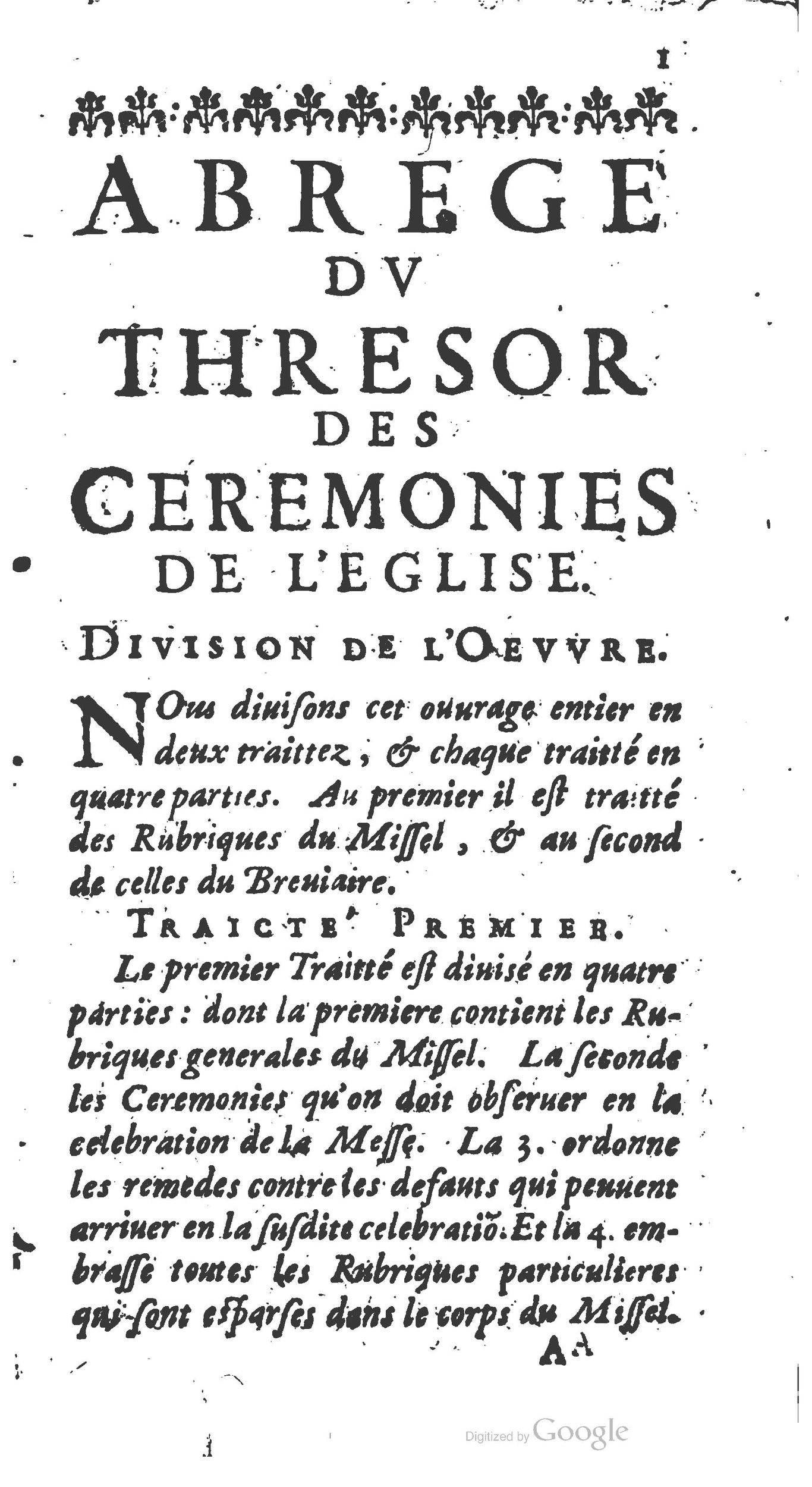 1651 - Jean Guillermet - Abrégé du trésor des cérémonies ecclésiastiques - BM Lyon 1651 - Jean Guillermet - Abrégé du trésor des cérémonies ecclésiastiques - BM Lyon