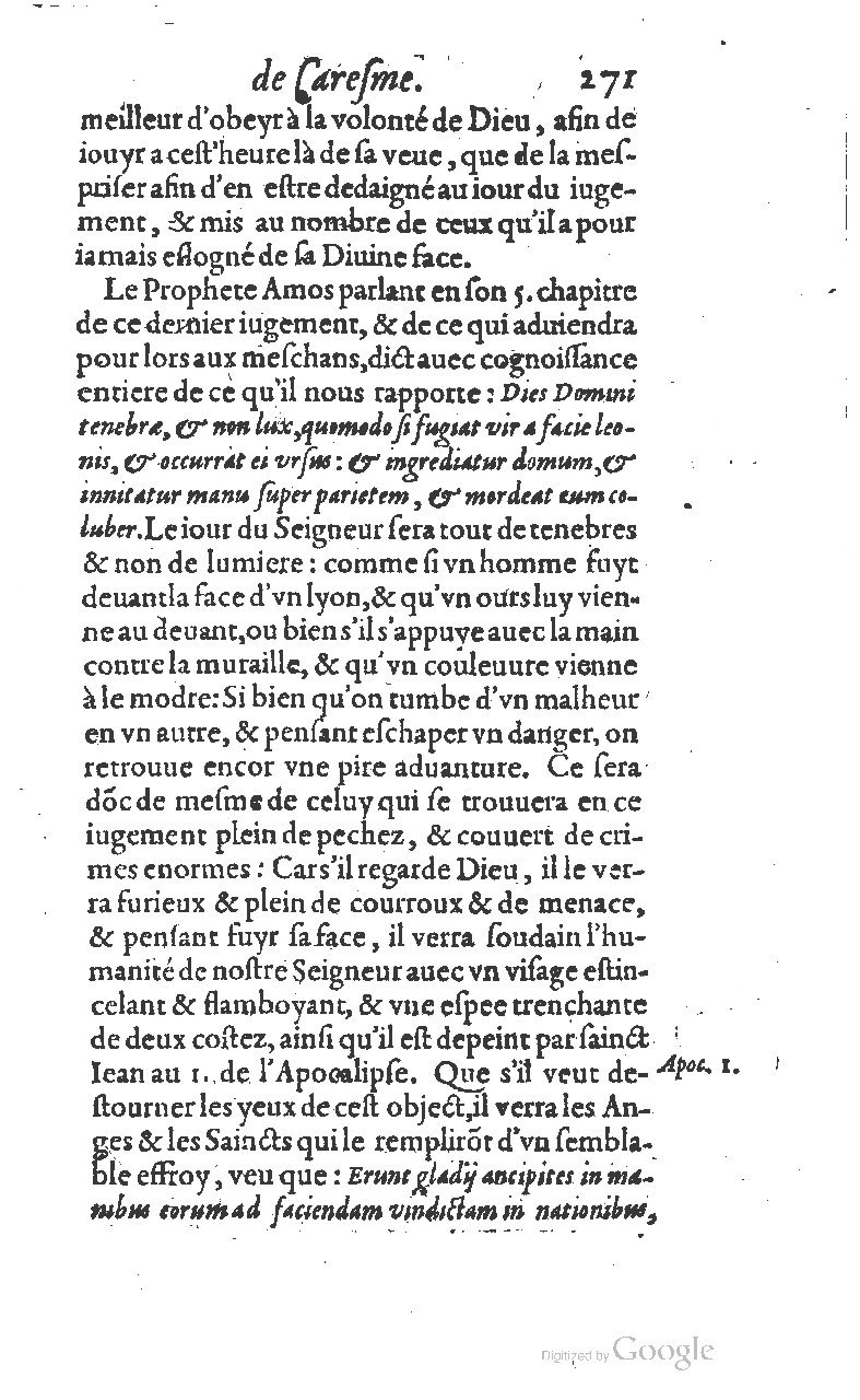 1607 - Nicolas Du Fossé - Trésor quadragésimal - T 01 - BM Lyon