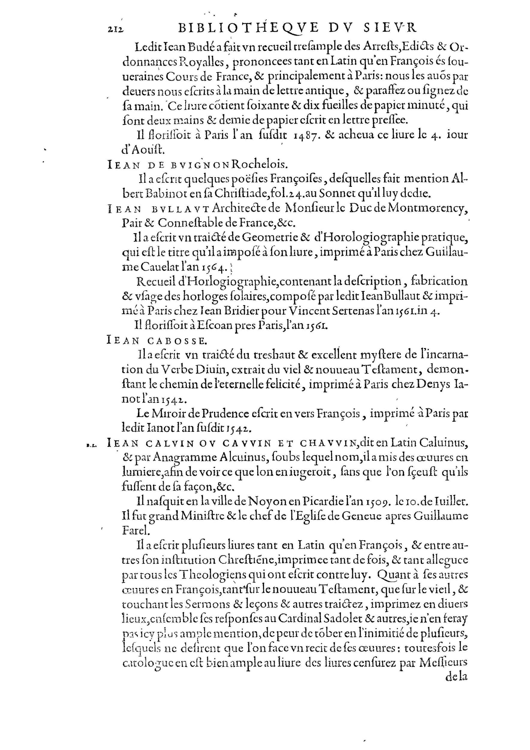 1584 - Abel L&#039;Angelier - Bibliothèques françaises - BnF