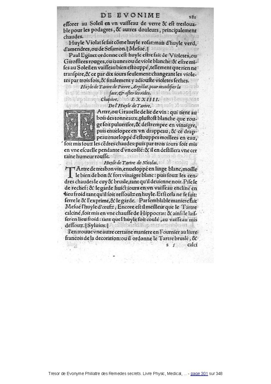 1555 - Balthazar Arnoullet - Trésor d’Évonyme Philiatre - Université Paris Cité