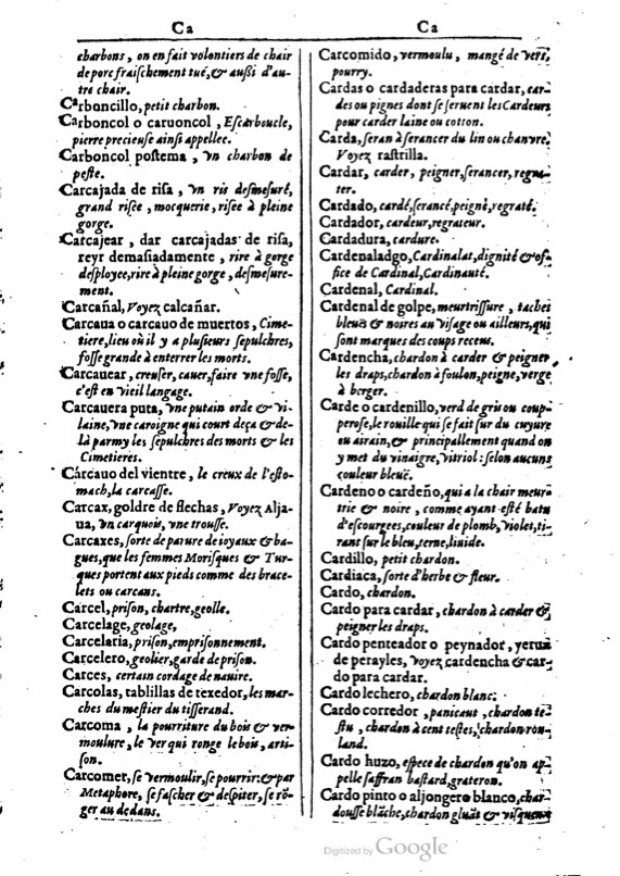 1616 - Veuve Marc Orry - Trésor des deux langues espagnole et française (Première et Seconde parties) - BM Lyon