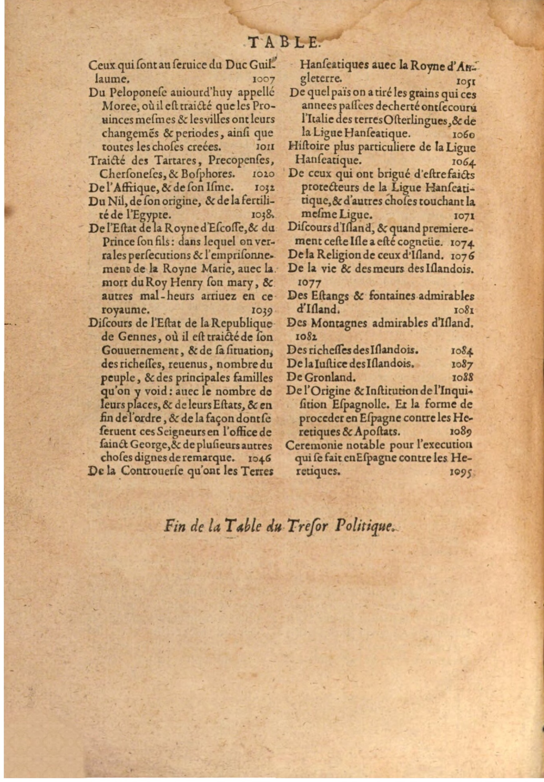 1608 - Nicolas Du Fossé - Trésor politique - BSB Munich