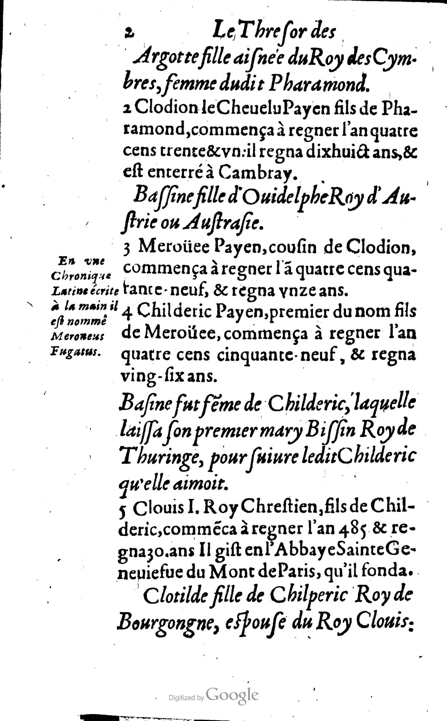 1638 - Jean Corrozet - Trésor des histoires de France - BM Lyon