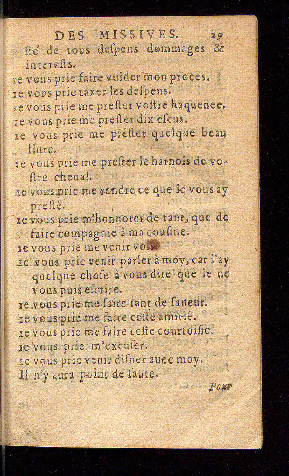 1614 - Barthélemy Vincent - Élite et Trésor des lettres missives - Bâle