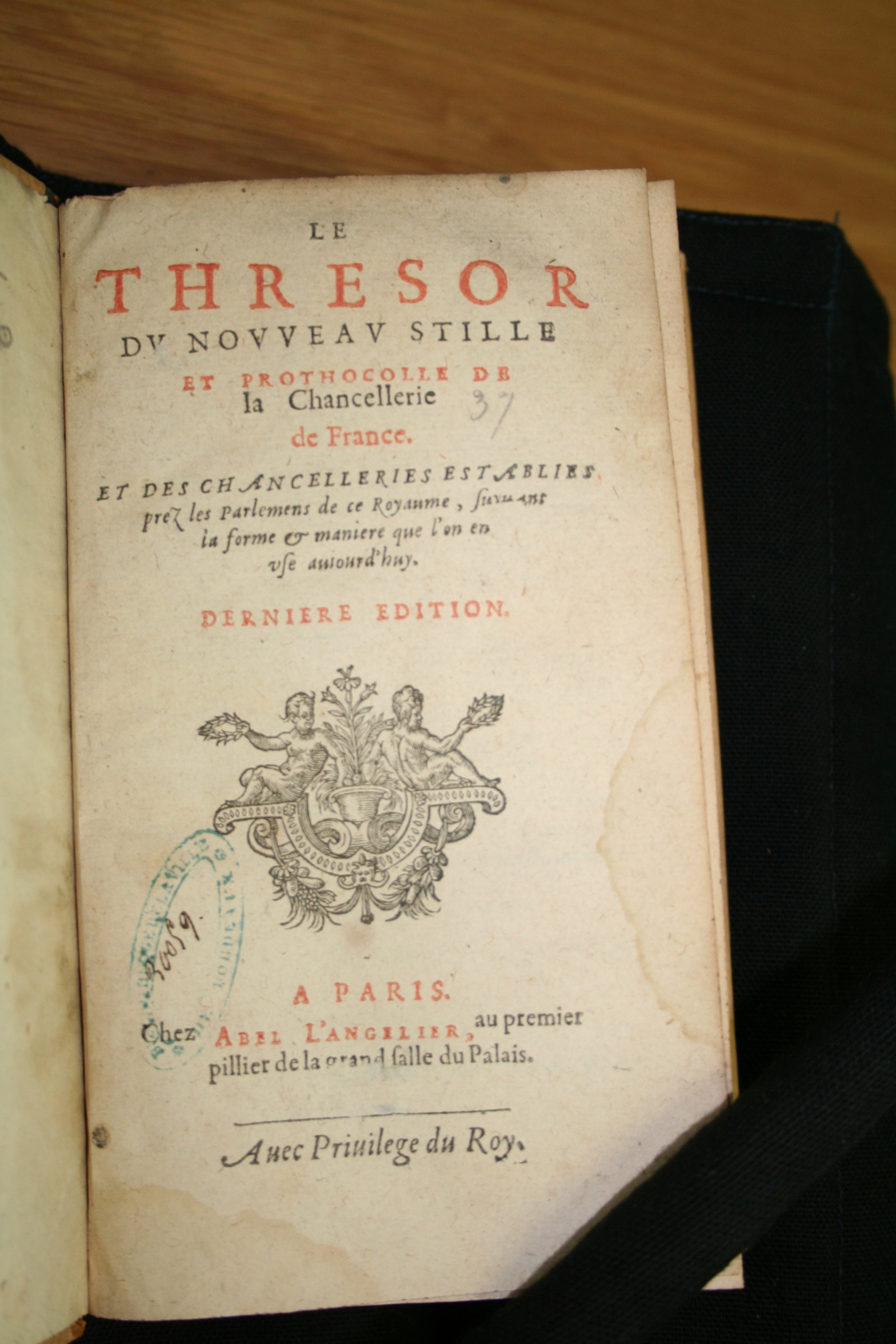 1598 - Abel Langelier - Trésor du nouveau style et protocole - BM Bordeaux