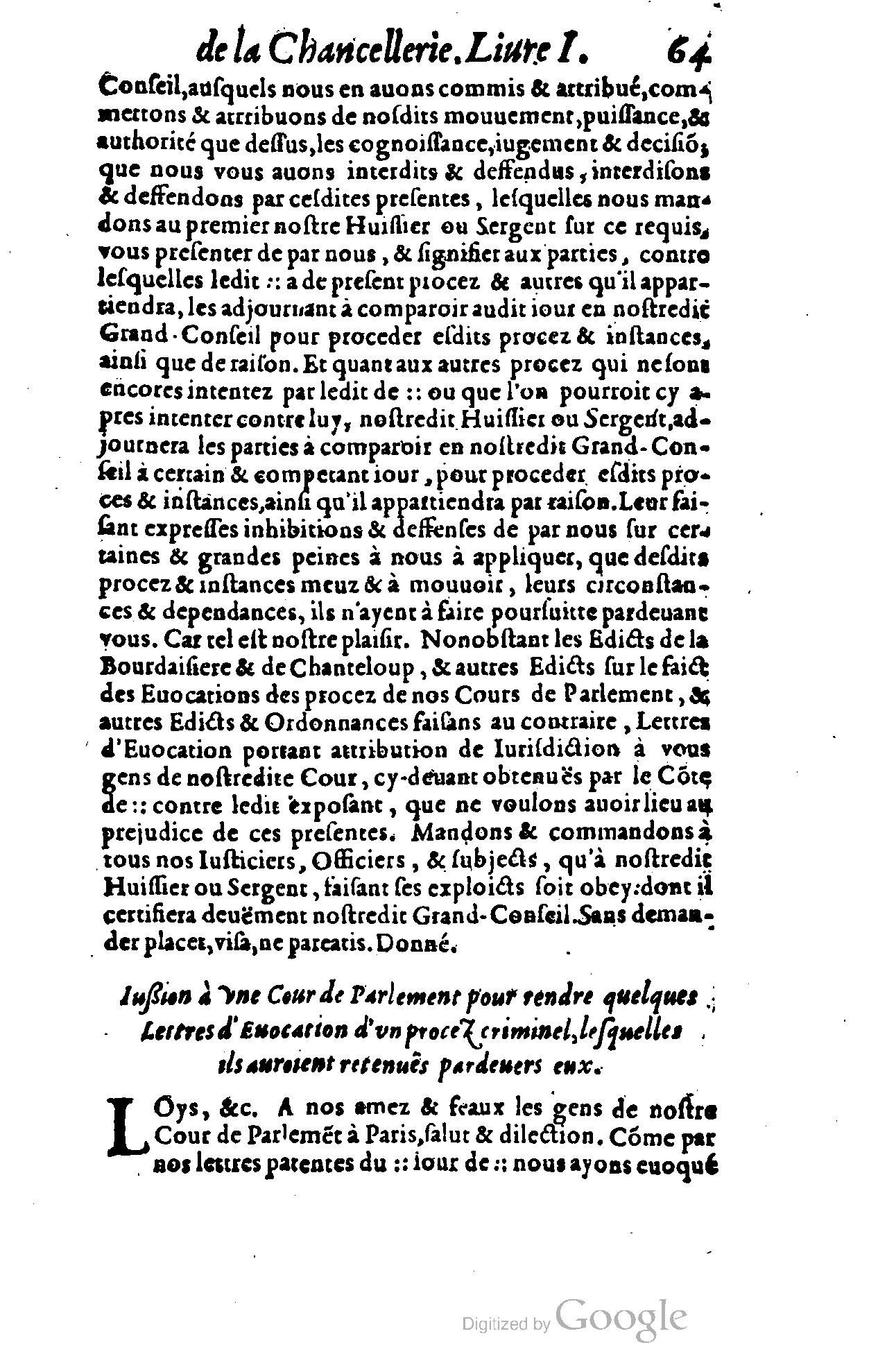 1614 - Jean Richer - Trésor du nouveau style et protocole de la chancellerie de France - BSB Munich