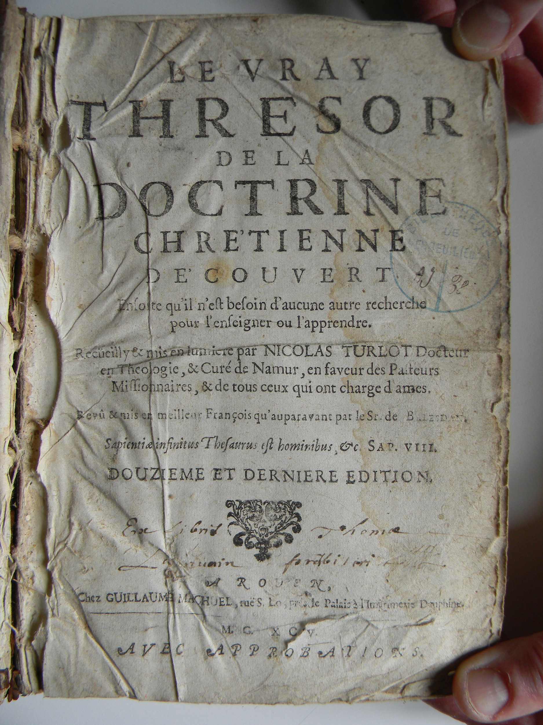 1595 - Guillaume Machuel - Trésor de la doctrine chrétienne - Verneuil-sur-Avre