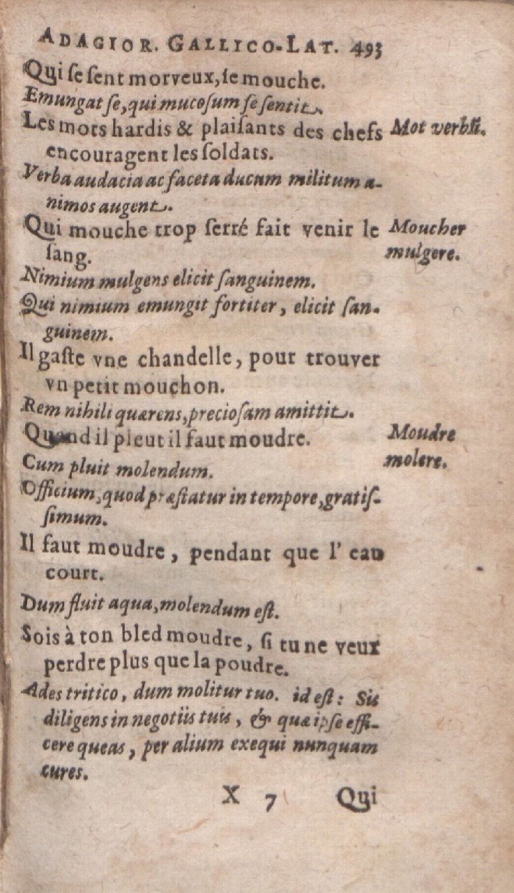1612 - Dominicus Custos - Trésor des proverbes français  - Bibliopol-Olomuc