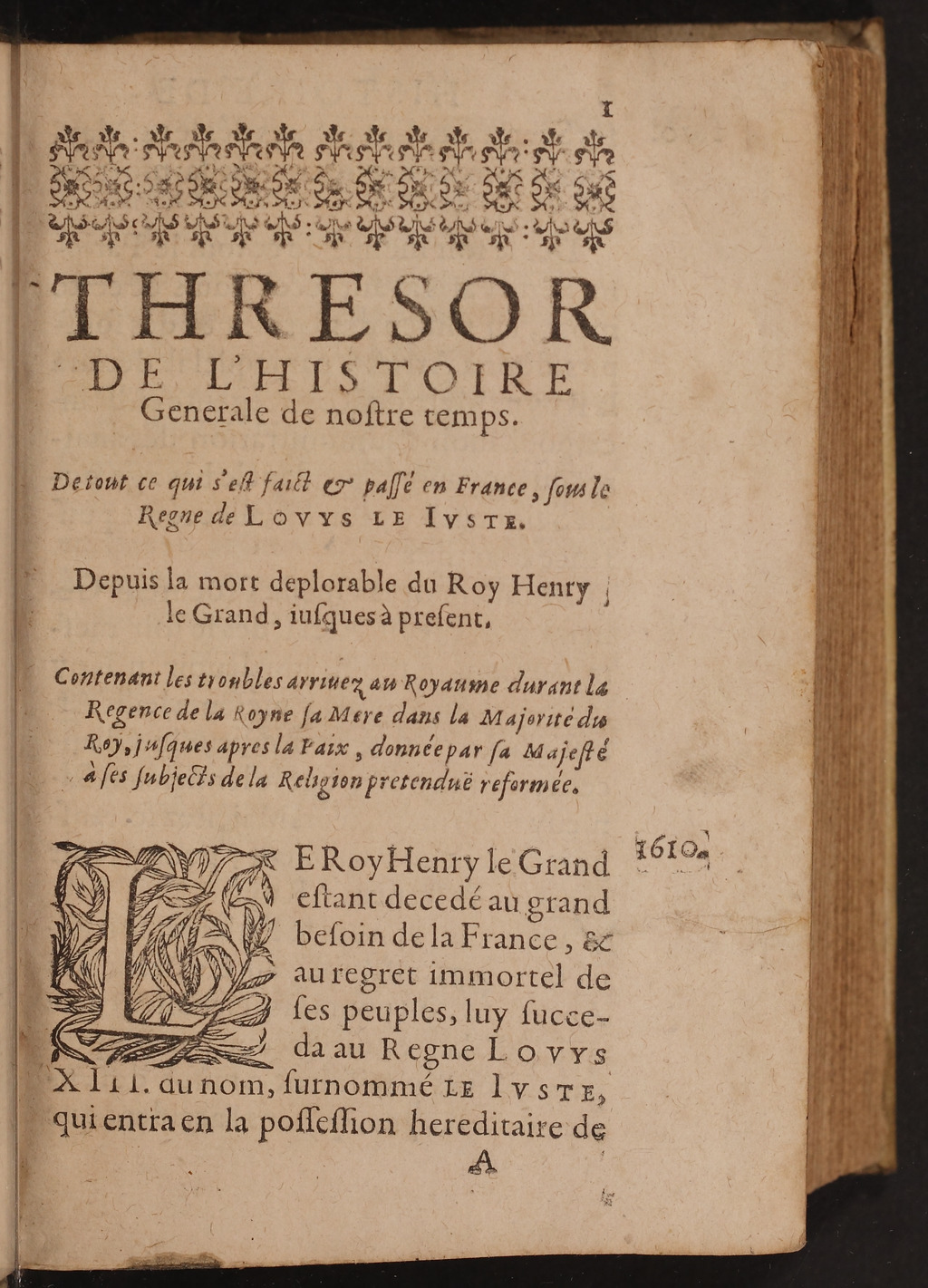 1626 - Joseph Bouillerot - Trésor de l’histoire générale de notre temps - BnF Arsenal