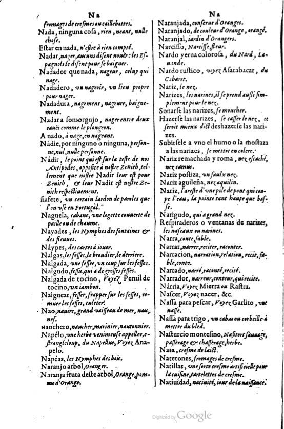 1621 - Adrian Tiffaine - Trésor des deux langues espagnole et française - BM Lyon