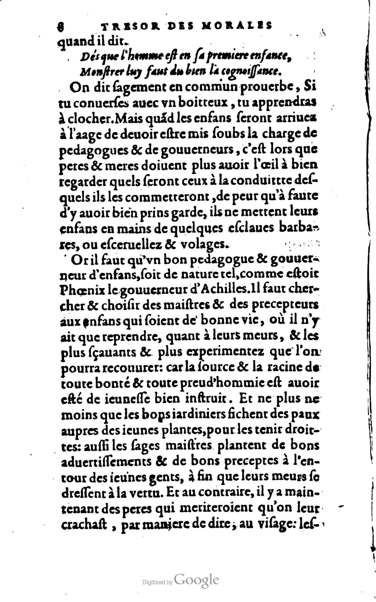 1578 - Jean Poupy - Trésor des morales de Plutarque - BSB Munich
