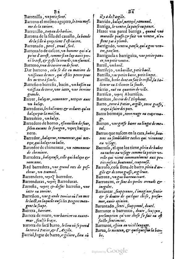 1621 - Adrian Tiffaine - Trésor des deux langues espagnole et française - BM Lyon