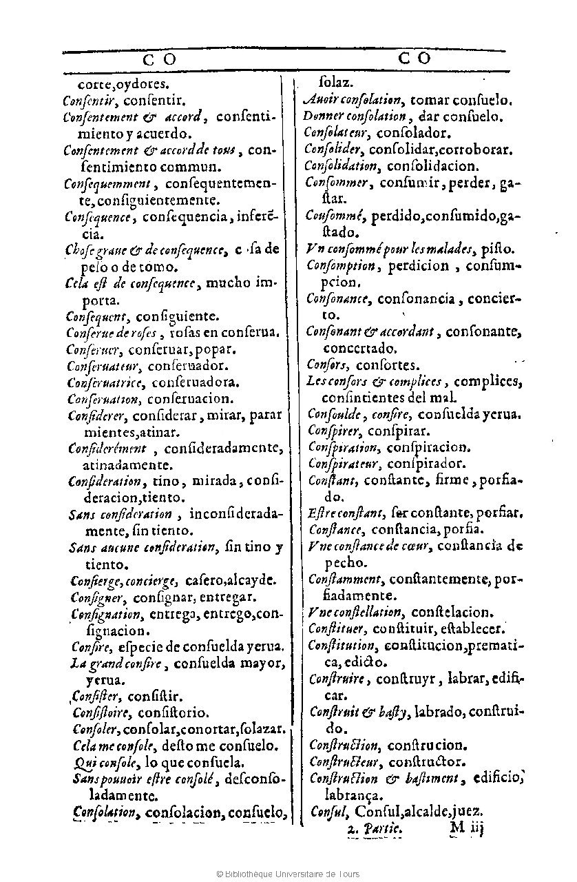 1607 - Marc Orry - Trésor des deux langues espagnole et française (Première et Seconde parties) - BU Tours