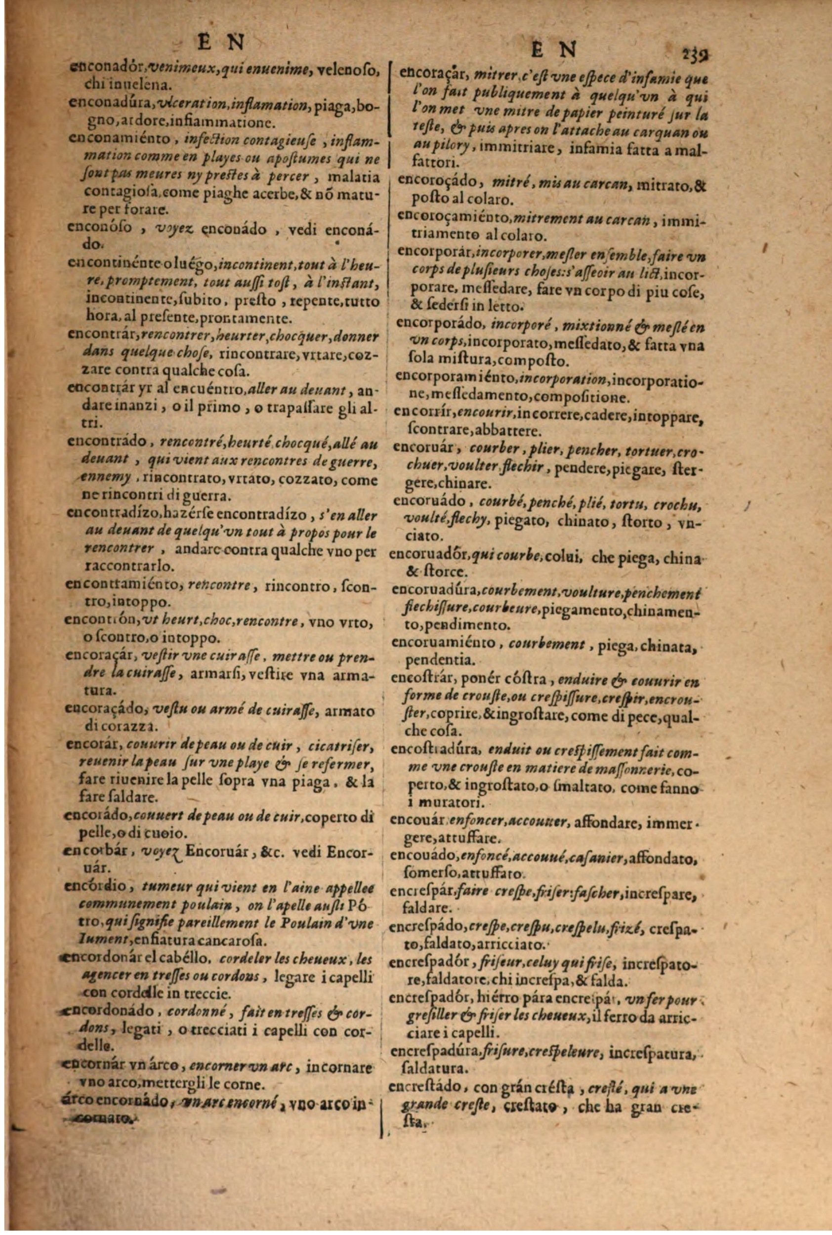 1606 - Samuel Crespin - Thresor des trois langues, francoise, italiene et espagnolle - BSB Munich