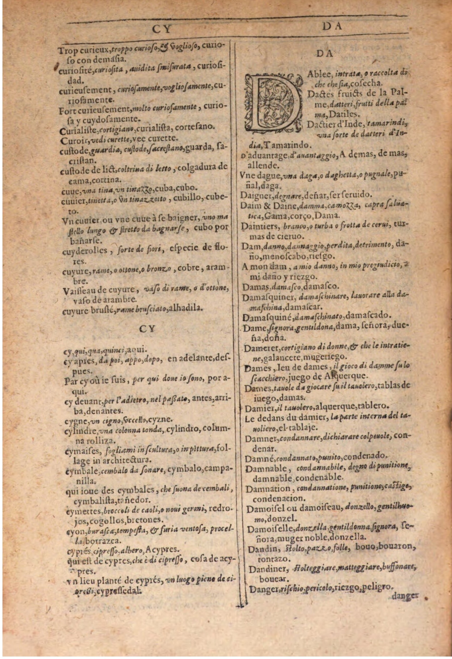 1609 - Philippe Albert et Alexandre Pernet - Trésor des trois langues française, italienne et espagnole (Seconde partie) - BSB Munich 1609 - Philippe Albert et Alexandre Pernet - Trésor des trois langues française, italienne et espagnole (Seconde partie) - BSB Munich