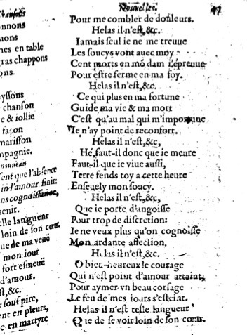 1623 - Jacques Cailloüé - Trésor ou recueil des chansons amoureuses - British Library