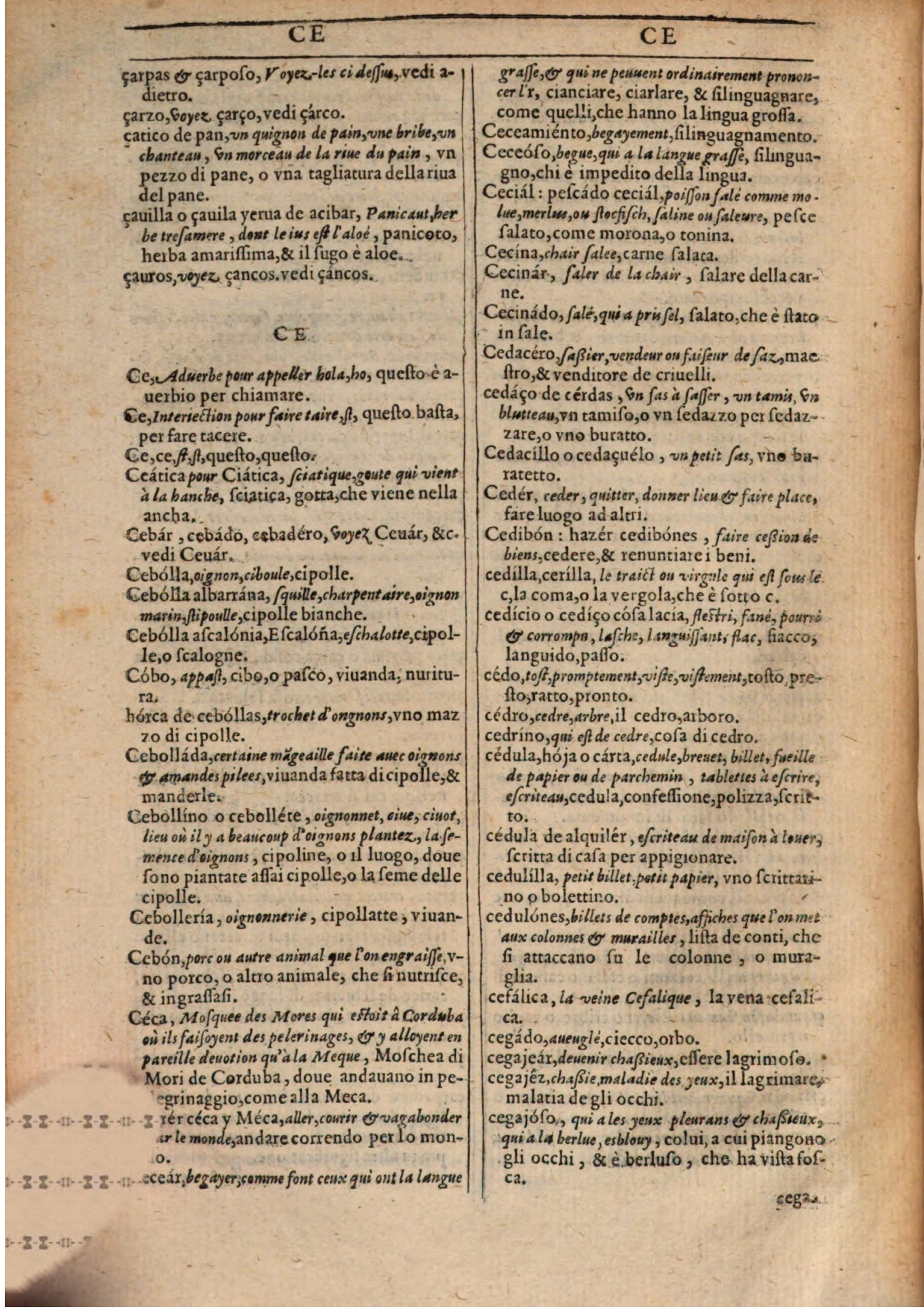 1609 - Philippe Albert et Alexandre Pernet - Trésor des trois langues française, italienne et espagnole (Première partie) - BSB Munich