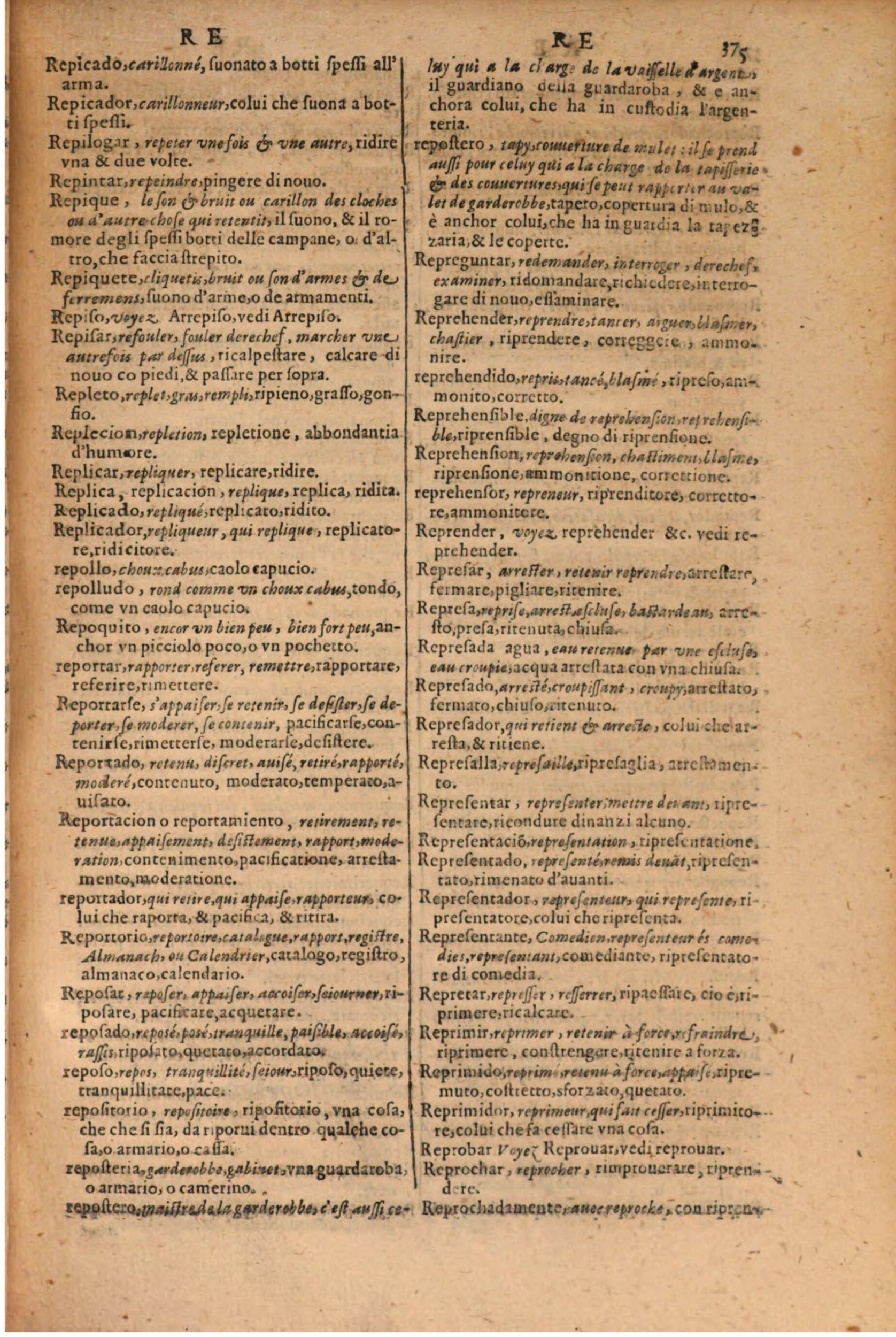 1606 - Samuel Crespin - Thresor des trois langues, francoise, italiene et espagnolle - BSB Munich