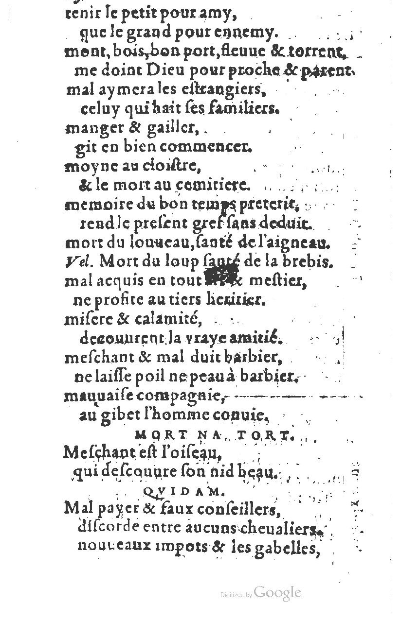 1581 - Nicolas Bonfons - Trésor des sentences dorées - Princeton 1581 - Nicolas Bonfons - Trésor des sentences dorées - Princeton