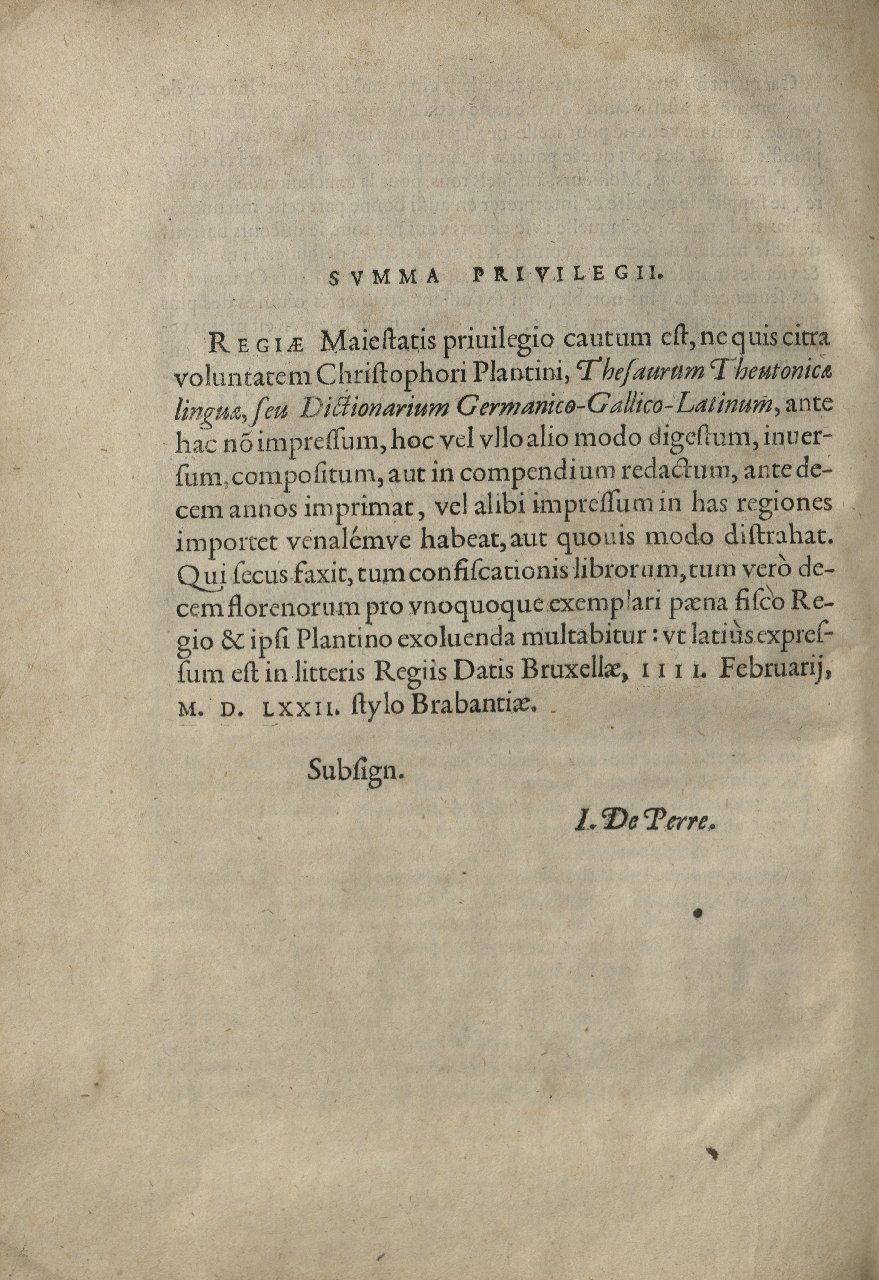 1573 - Christophe Plantin - Trésor du langage bas-allemand - Greifswald 1573 - Christophe Plantin - Trésor du langage bas-allemand - Greifswald