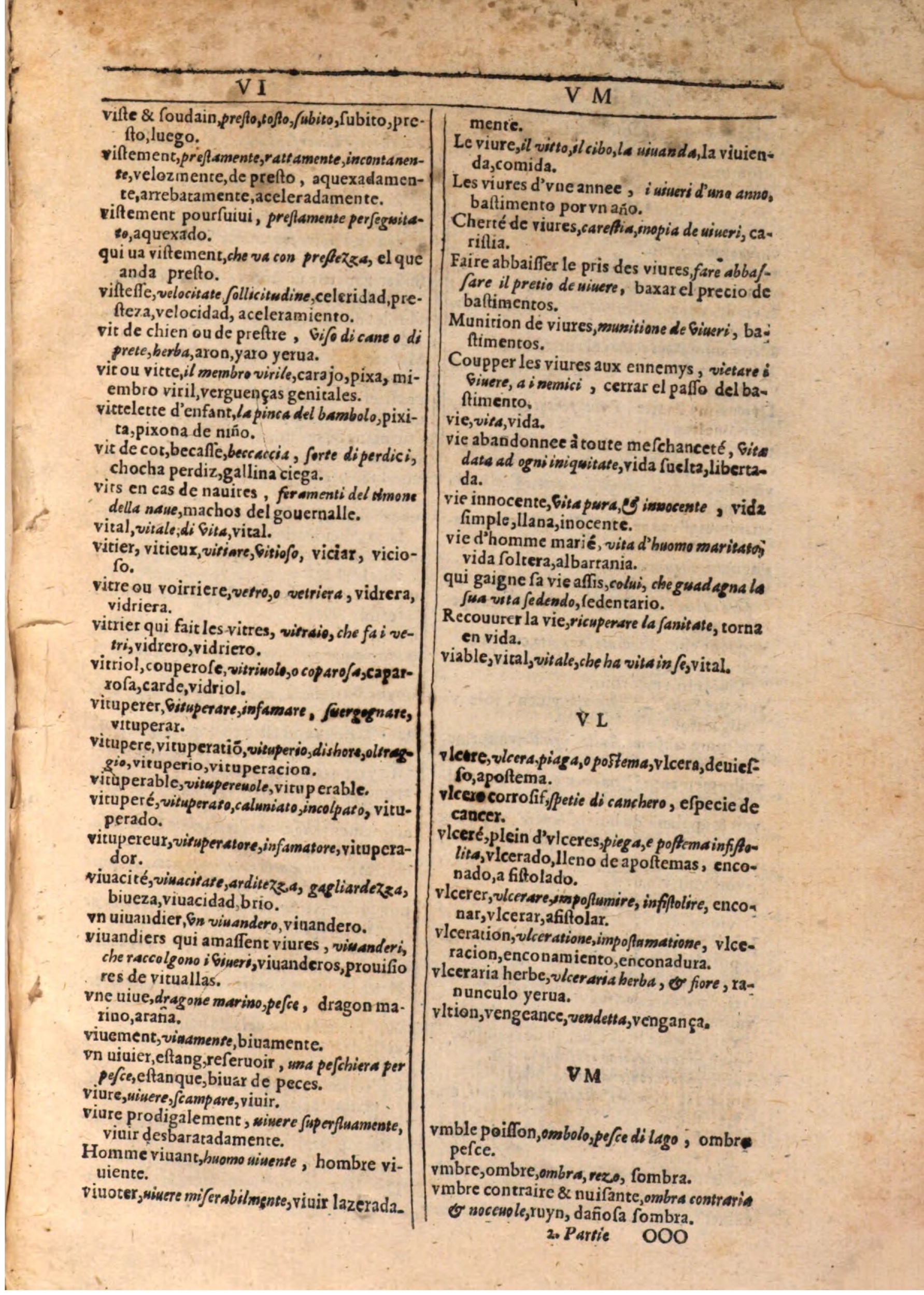 1609 - Philippe Albert et Alexandre Pernet - Trésor des trois langues française, italienne et espagnole (Seconde partie) - BSB Munich 1609 - Philippe Albert et Alexandre Pernet - Trésor des trois langues française, italienne et espagnole (Seconde partie) - BSB Munich
