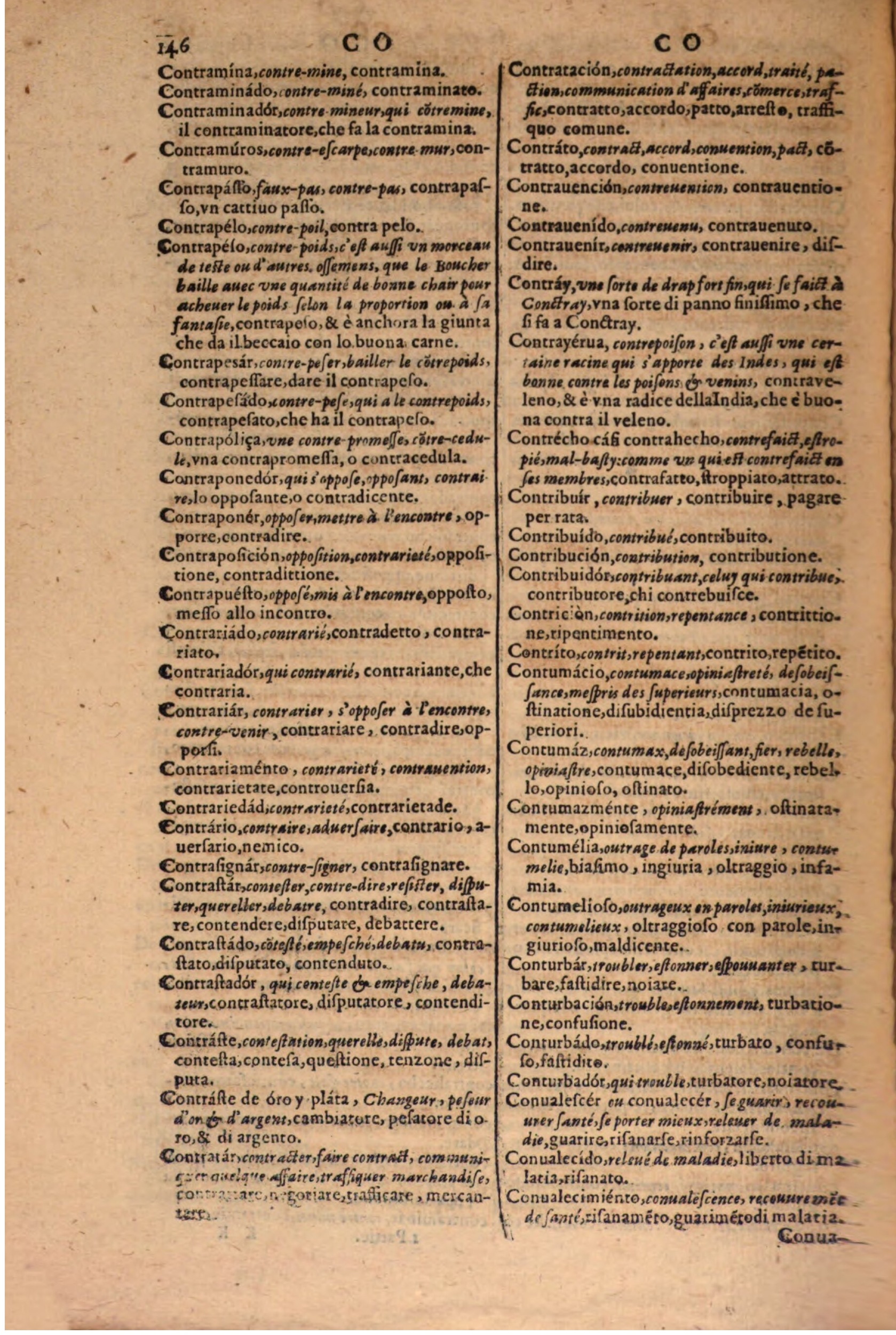 1606 - Samuel Crespin - Thresor des trois langues, francoise, italiene et espagnolle - BSB Munich