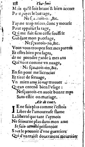 1623 - Jacques Cailloüé - Trésor ou recueil des chansons amoureuses - British Library