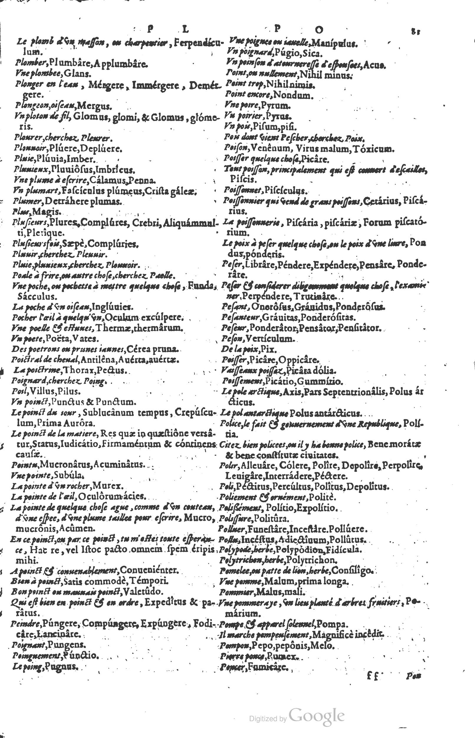 1578 - Louis Cloquemin - Trésor des mots et traits français - BSB Munich