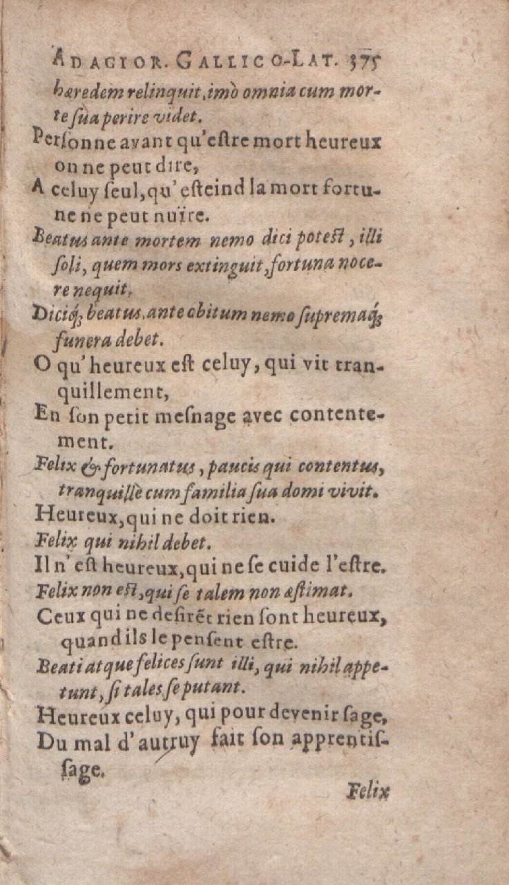 1612 - Dominicus Custos - Trésor des proverbes français  - Bibliopol-Olomuc